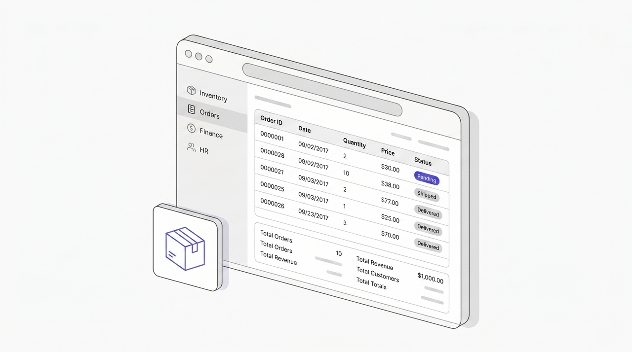 Explorbot exploring an ERP orders and inventory module
